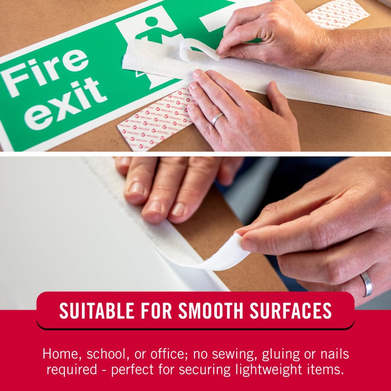 VELCRO Brand - Sticky Back Tape Bulk Roll | 50 ft x 3/4 in | White | Cut Hook and Loop Adhesive Strips to Length | Create Vertical Storage, Save Space, Keep Your Home, Office or Work Site Organized - Image 4